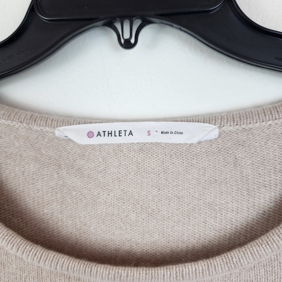 Athleta 100% Cashmere striped Pullover Sweater Size Small - Picture 5 of 7